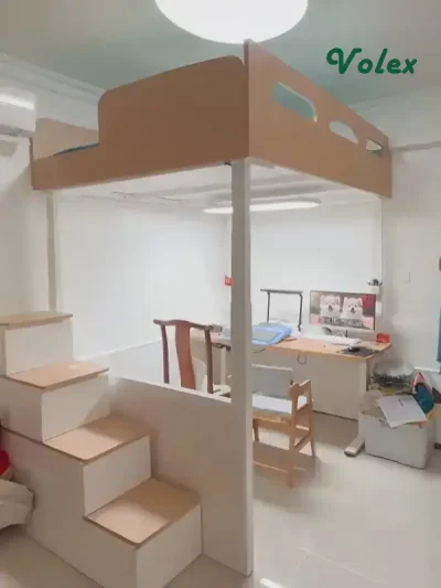 Electric height adjustable loft bed B01 _45 -Vakadesk